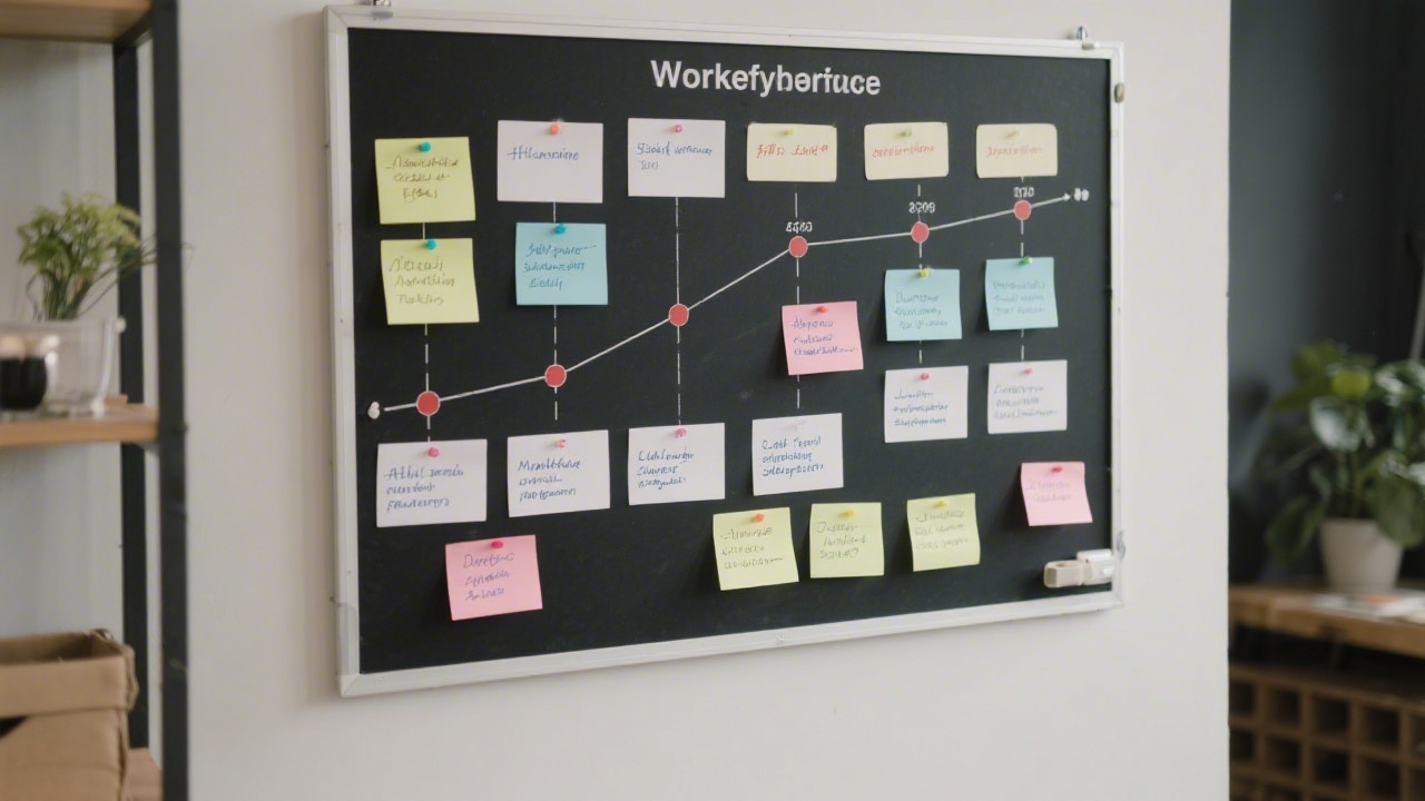 Workflow board with clear milestones, cards, and notes, illustrating structured service delivery for affiliate marketing program selection and launch planning.